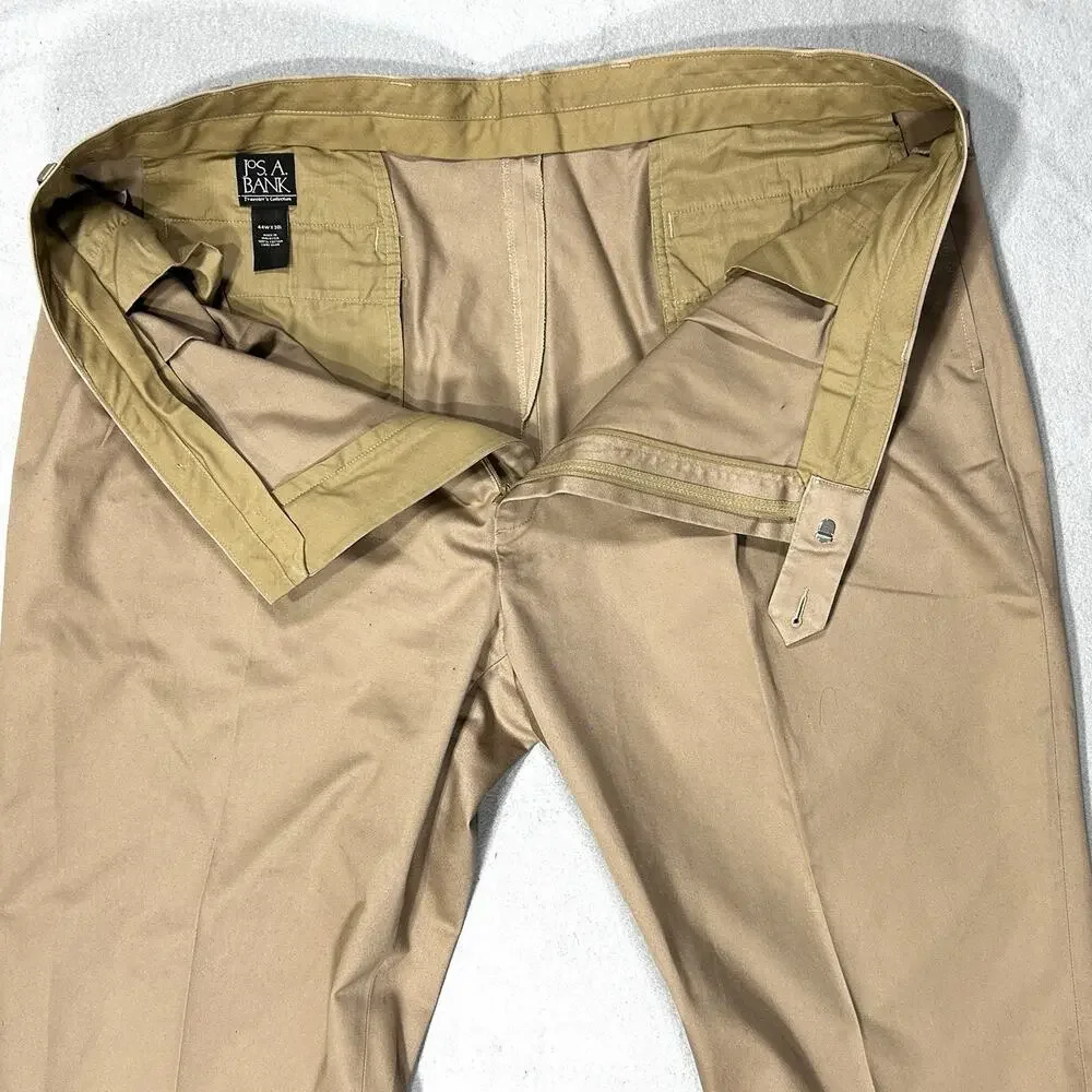 Joseph A. Banks Traveler's Collection Men's 44‎ X 28 Pleated Cotton Khakis Pants